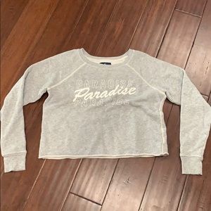 Crop crew neck sweater